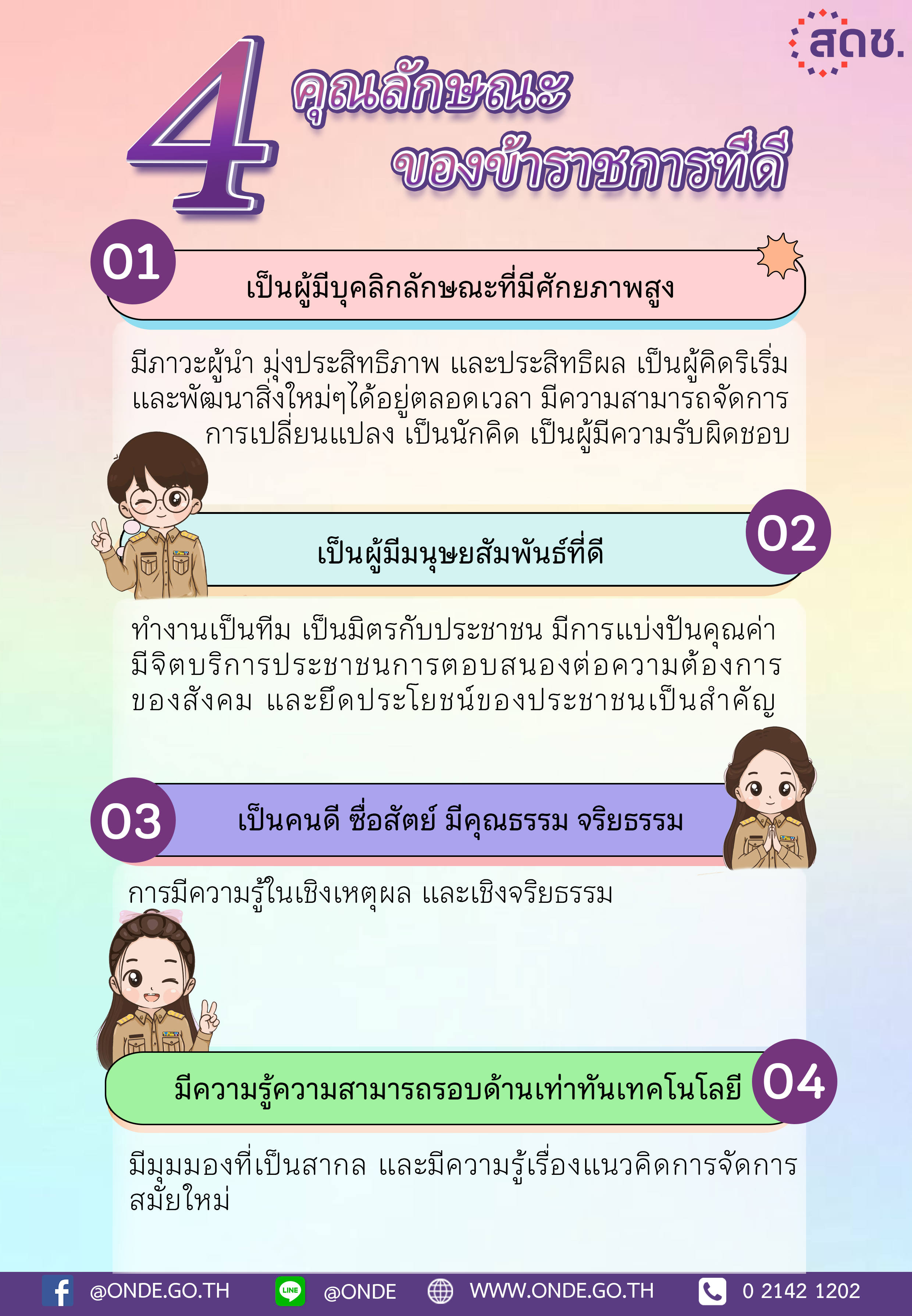 4 คุณลักษณะของข้าราชการที่ดี