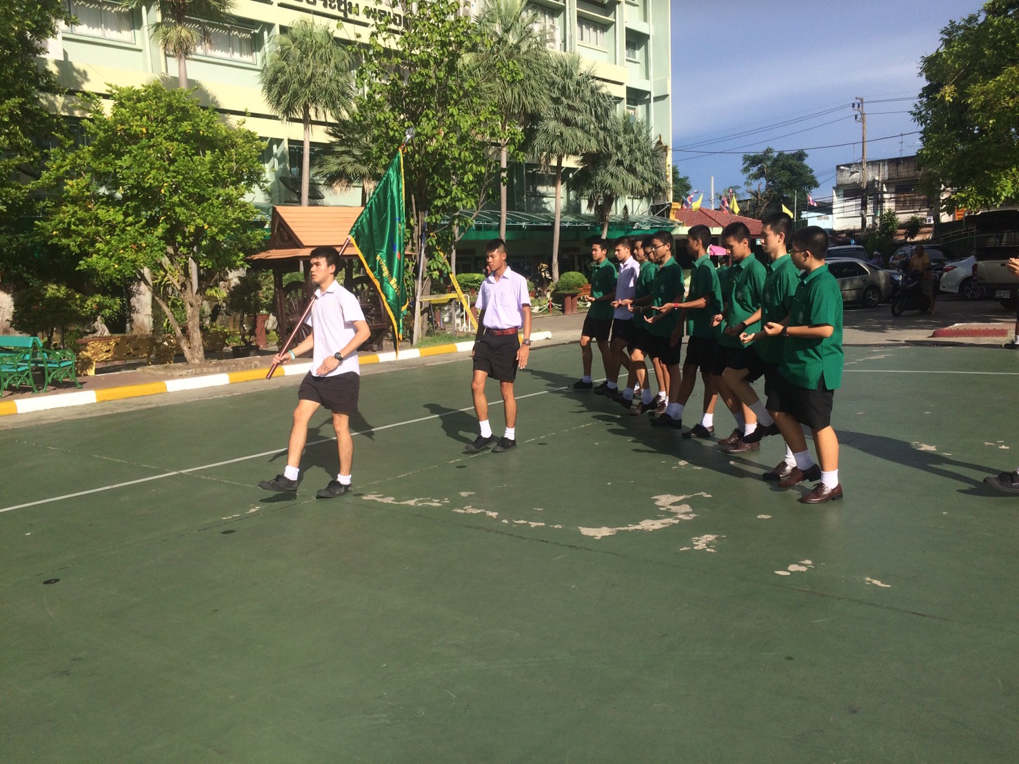 ลูกเสือไซเบอร์ (Cyber Scout) ฝึกซ้อมเข้าร่วมประกอบพิธีทบทวนคำปฏิญาณและสวนสนามเนื่องในวันคล้ายวันสถาปนาคณะลูกเสือแห่งชาติ